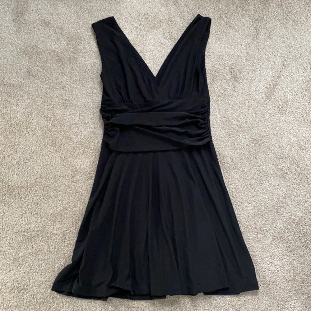 Stretchy swingy little black dress